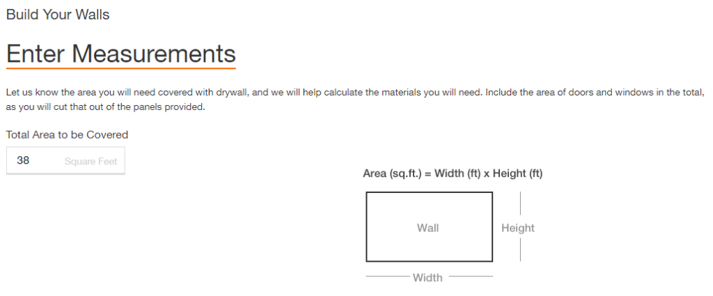 home depot drywall calculator