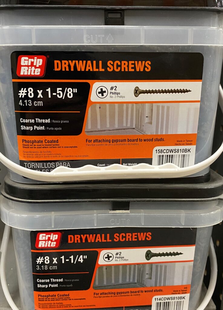 Grip Rite Brand 1 5/8" Drywall Screws