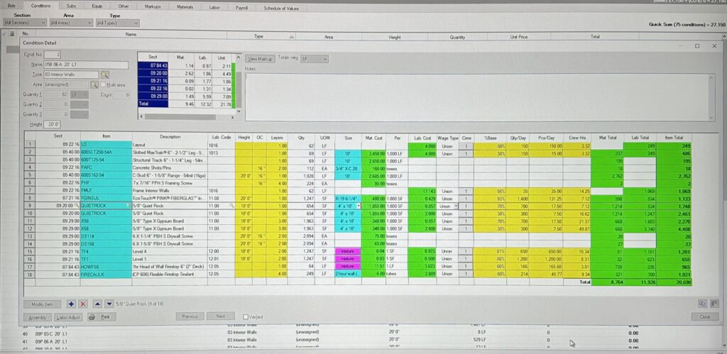 quickbid estimating software condition